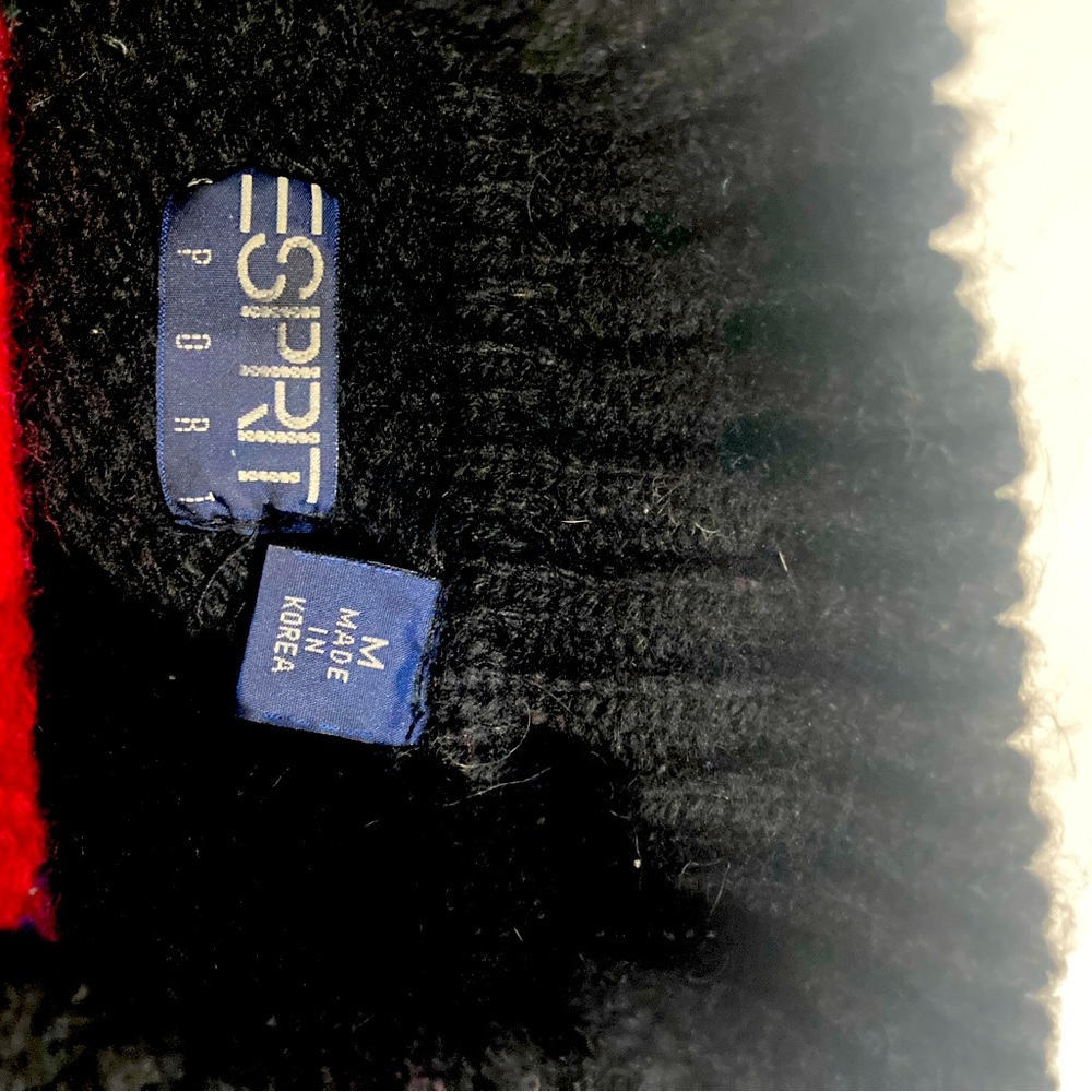 Multi-Colored, Geometric Patterned Front, Solid B… - image 3